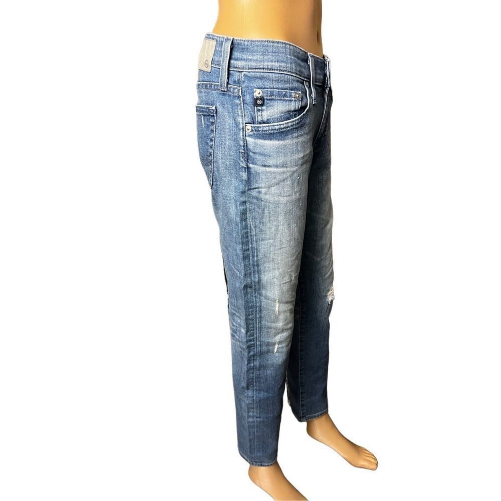 Adriano Goldschmied Women's Blue The Nolan Ankle Distressed Denim Jeans Size 26 - Picture 4 of 10